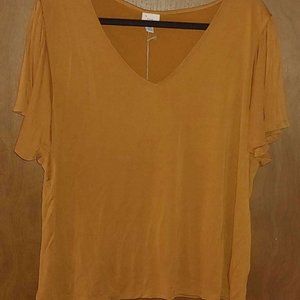 Rust Ruffle T-Shirt